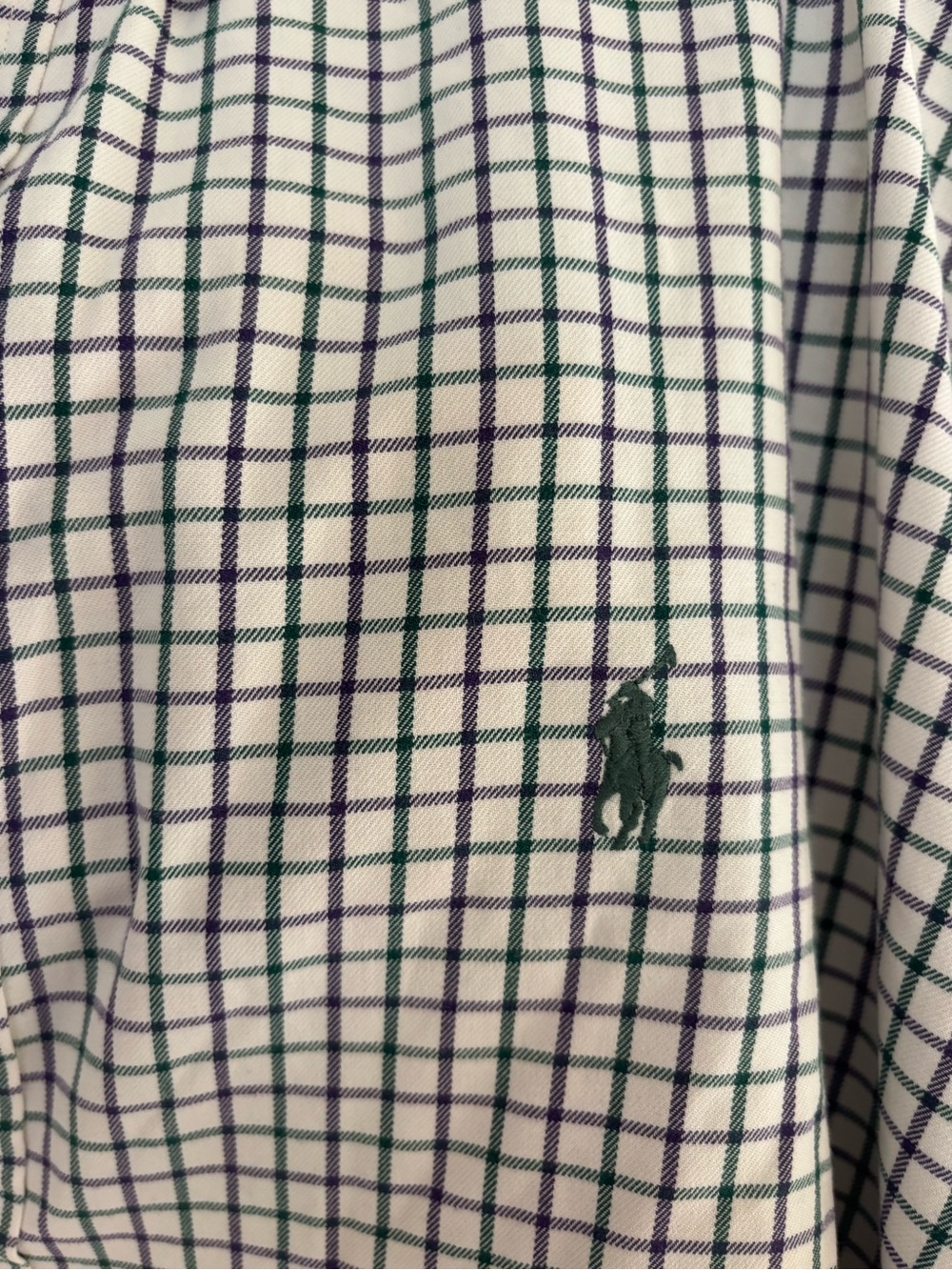 Ralph Lauren Golf Tilden Men’s L Button Down Shirt 100% Cotton Plaid Check Pony - Picture 3 of 7